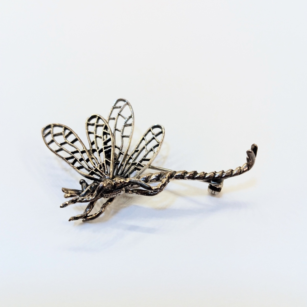 Beaucraft Sterling Silver Dimensional Dragonfly Pin